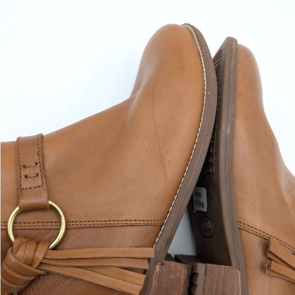 Softwalk Reade Fringe Detail Ankle Boots Women's Cognac Size US8M EU39 - Picture 7 of 13